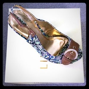 Liliana Valerie Peep Toe Slingback Size 7